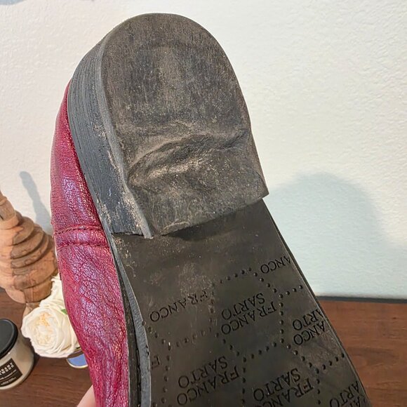 Franco Sarto Red Waco Leather Pointed Cowboy Western Bootie Sz 8.5 - Picture 8 of 10